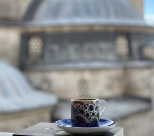 tea cup on a book